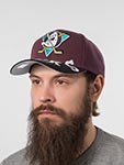 Бейсболка MITCHELL NESS арт. HP10366-ADUPURP Anaheim Ducks NHL (бордовый / черный)